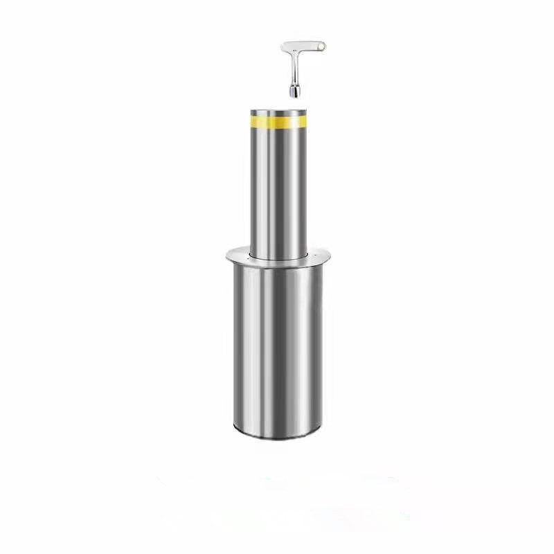 Semi-automatic Lifting Column Bollards Step Down with Foot and Lock with a Key to Fix