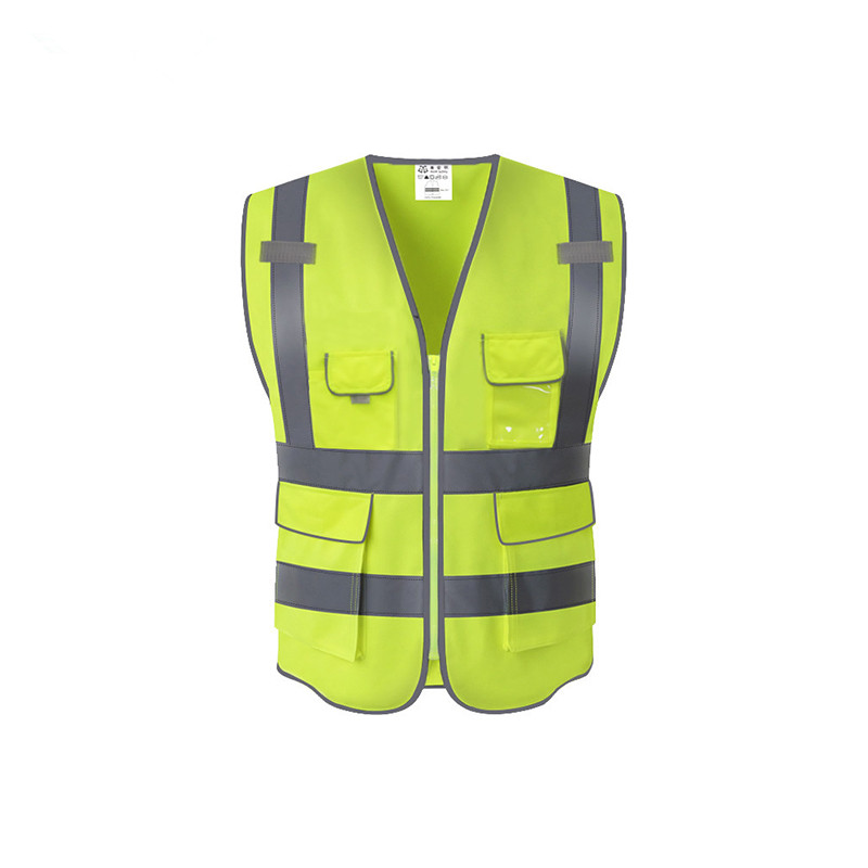 Sleeveless Road Work Safety Fire Reflective Jacket with 4 Pockets