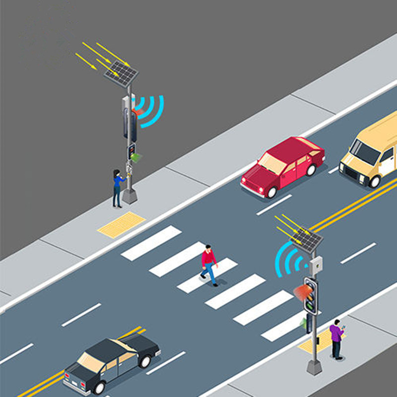 Pelican Zebra Crossing Solar Wireless Crosswalk Pedestrian Push Button Traffic Light System