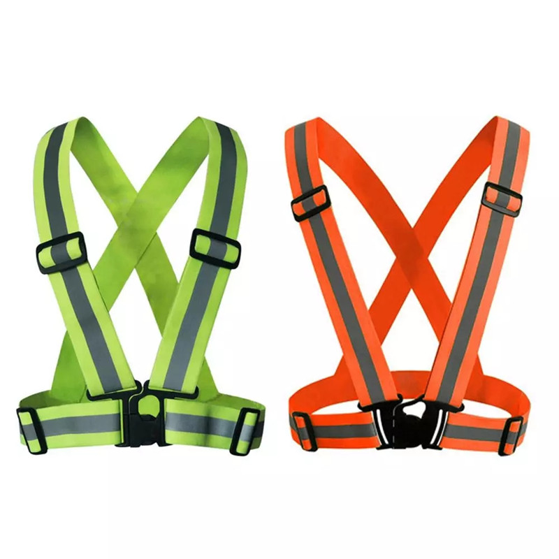 Reflective Strap Safety Jacket Traffic Construction Life Vest Yellow Elastic Cloth Sanitation Worker Clothing Safety Harness