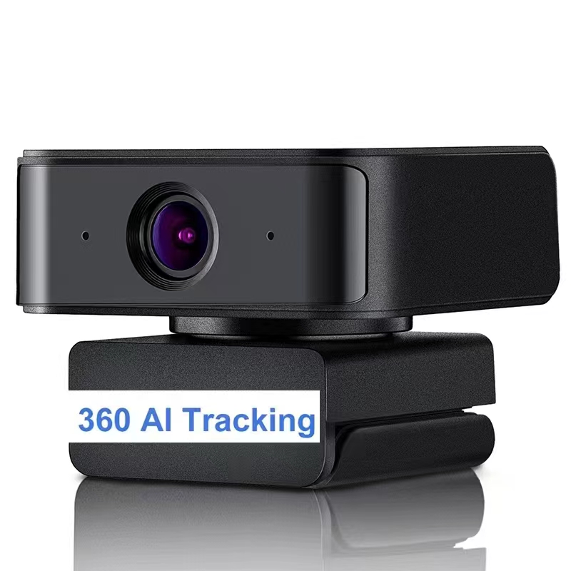 1080P Full HD 360 Face Recognition Spin Web Camera AI Powered Tracking Webcam for Laptop PC with Built in Noise Reduction Microphone