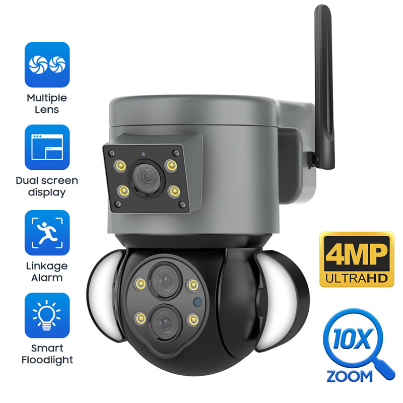 10X Zoom 4MP Ultra HD Multiple Lens Floodlight Camera