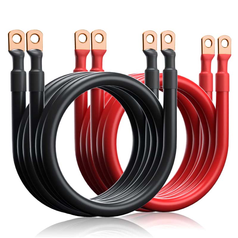 2 Feet 4 AWG Battery Inverter Cable 4 Gauge Pure Copper Battery Cables