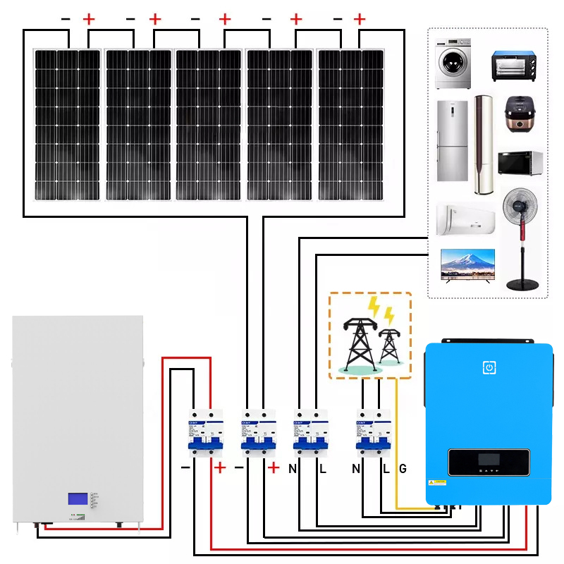 10kw Complete Home Hybrid on off Grid Tie Power Panel Solar Energy Systems for Home