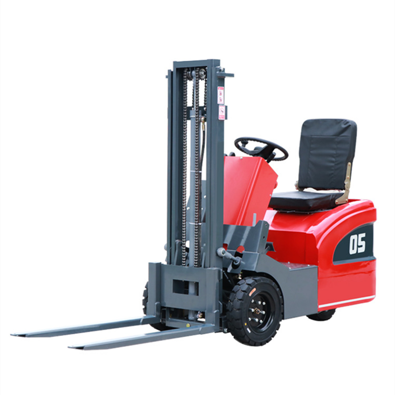Newly Upgraded Four-wheel Ride-on Three-pivot Small 500KG Warehouse Elevator Logistics Handling Stacker Electric Forklift