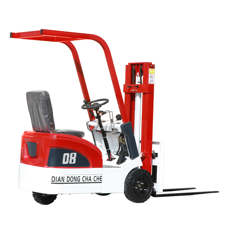Portable New Small 0.8 Ton Three-pivot Hydraulic Lifting Stack Height Electric Forklift Warehousing Logistics Truck